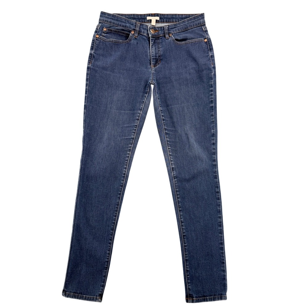 Eileen Fisher Sz 6 Organic Cotton Stretch Skinny Jeans Medium Wash Blue  Comfy